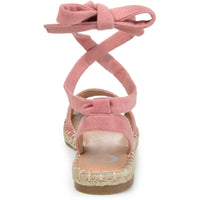 Emelie Womens Lace-Up Faux Suede Flat Sandals