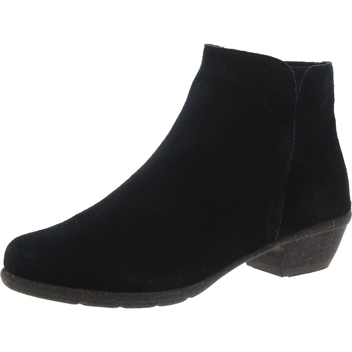 Wilrose Frost Womens Leather Zip Up Ankle Boots 6.5 Medium Black Leather