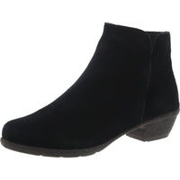Wilrose Frost Womens Leather Zip Up Ankle Boots 6.5 Medium Black Leather
