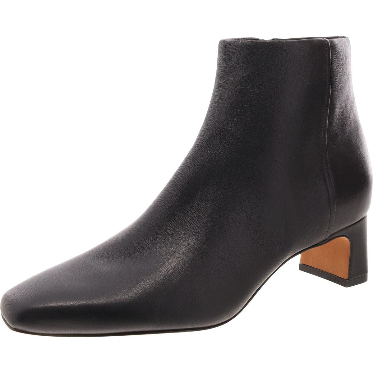 Womens Leather Zip Up Ankle Boots