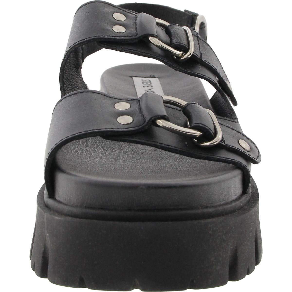 Garrick Womens Adjustable Leather Platform Sandals