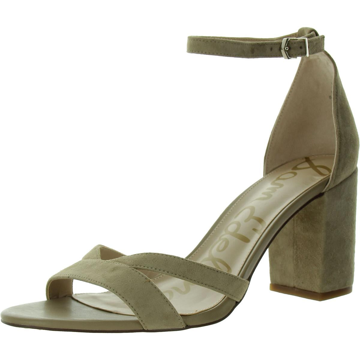Omar Womens Suede Adjustable Block Heel