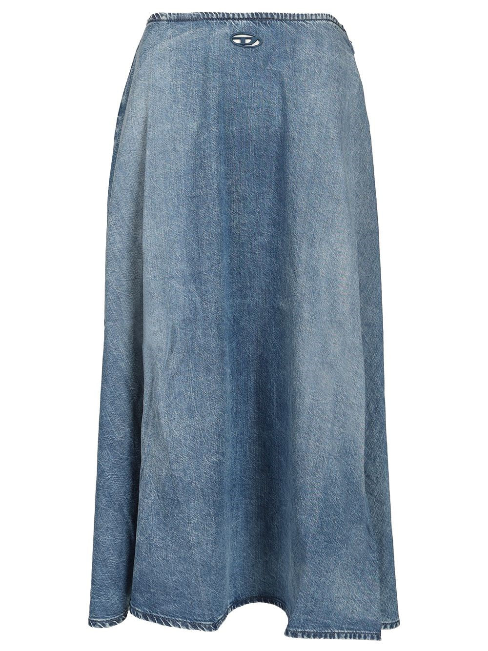 Diesel Diesel Women Wide Skirt In Flowing Denim