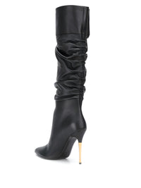 Tom Ford Leather Slouchy Pointed-Toe Stiletto Boots