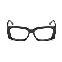 Max Mara Eyeglasses Rectangle Full Rim, Shiny Black Frame and Clear Demo Lenses Lens MM5189001