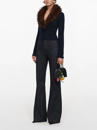 Self-portrait Self-Portrait Women Faux Fur Knit Cardigan