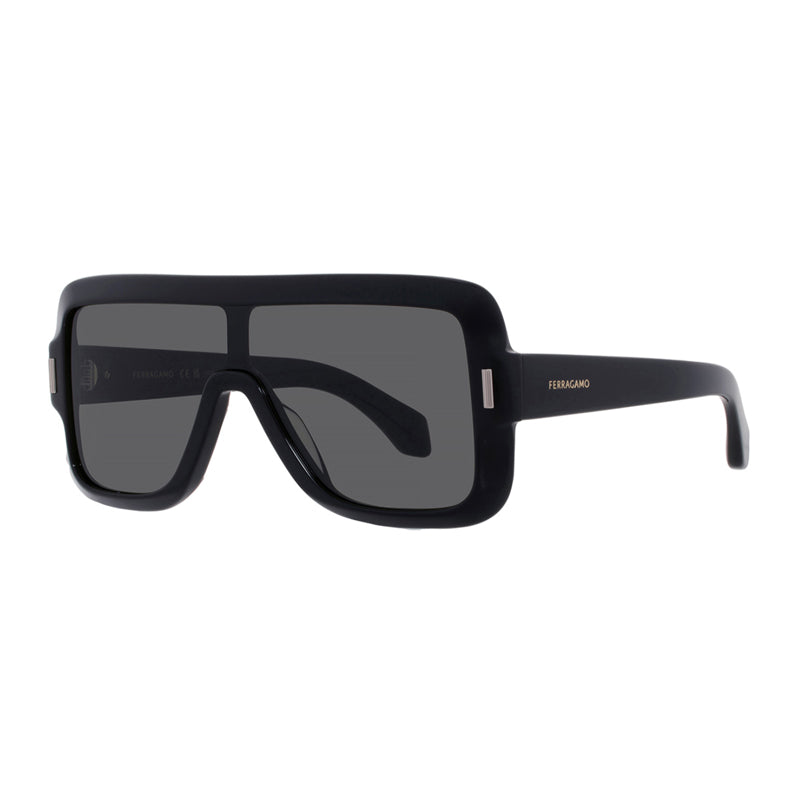 Salvatore Ferragamo Salvatore Ferragamo Sunglasses Shield Full Rim, Black Frame and Smoke Lens SF2061SE001