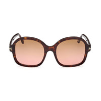 Tom Ford Sunglasses Oval Full Rim, Shiny Black Frame and Smoke Gradient Lens FT103401B