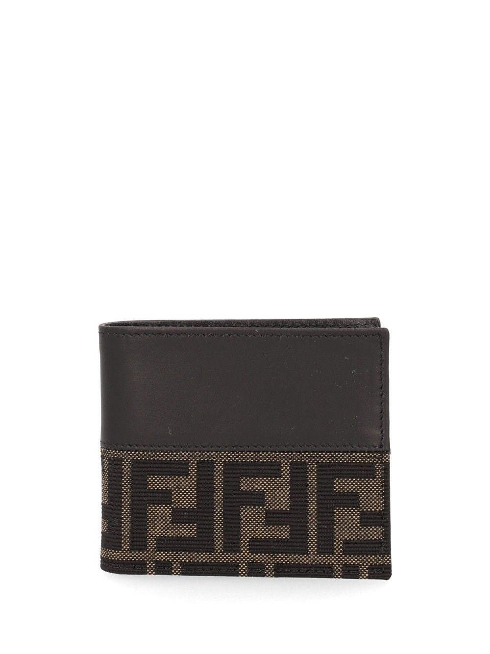 Fendi Fendi Men Leather Bi-Fold Wallet With Ff Motif