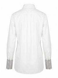 Prada Women Shirt With Striped Cuff Detail