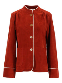 Forte_Forte Women Suede Band Collar Jacket