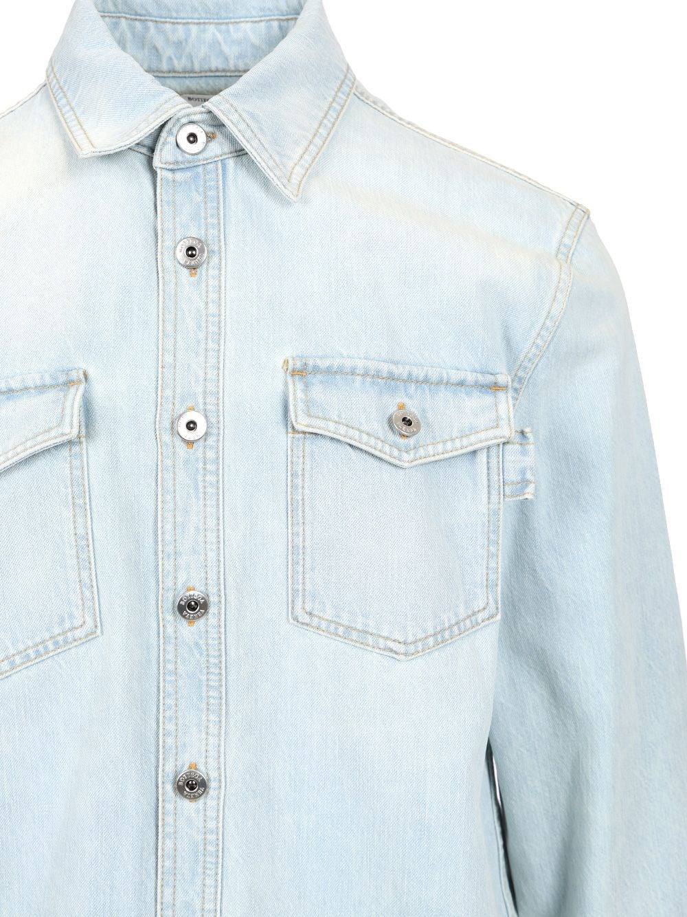 Bottega Veneta Men Extra Bleach Wash Denim Shirt