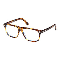 Tom Ford Tom Ford Eyeglasses Aviator Full Rim, Blonde Havana Frame and Clear/Blue Light Block Lenses Lens FT5978-B053