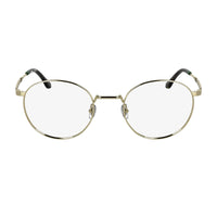 Lacoste Eyeglasses Round Full Rim, Gold Frame and Clear Demo Lenses Lens L2308714