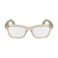 Salvatore Ferragamo Eyeglasses Square Full Rim, Transparent Brown Frame and Clear Demo Lens Lens SF2986232