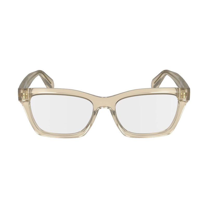 Salvatore Ferragamo Eyeglasses Square Full Rim, Transparent Brown Frame and Clear Demo Lens Lens SF2986232