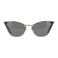 Saint Laurent Sunglasses Cat Eye Full Rim, Silver Frame and Grey Lens SL409001