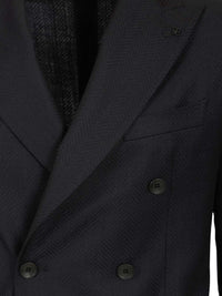 Tagliatore Tagliatore Men Double-Breasted Herringbone Fabric Blazer