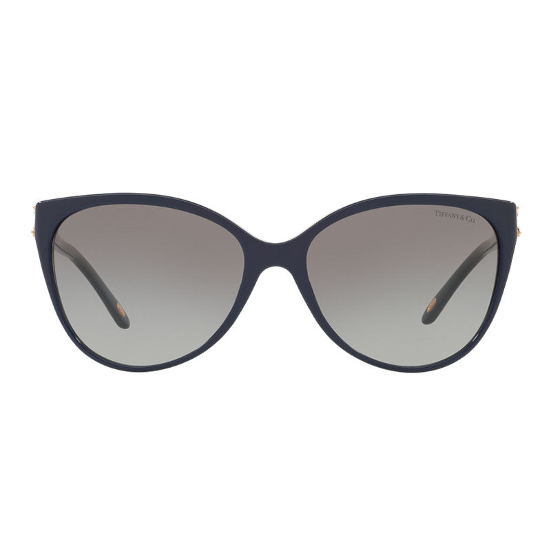 Tiffany & Co. Sunglasses Cat Eye Full Rim, Shiny Blue Frame and Brown Gradient Lens TF4089B82303C