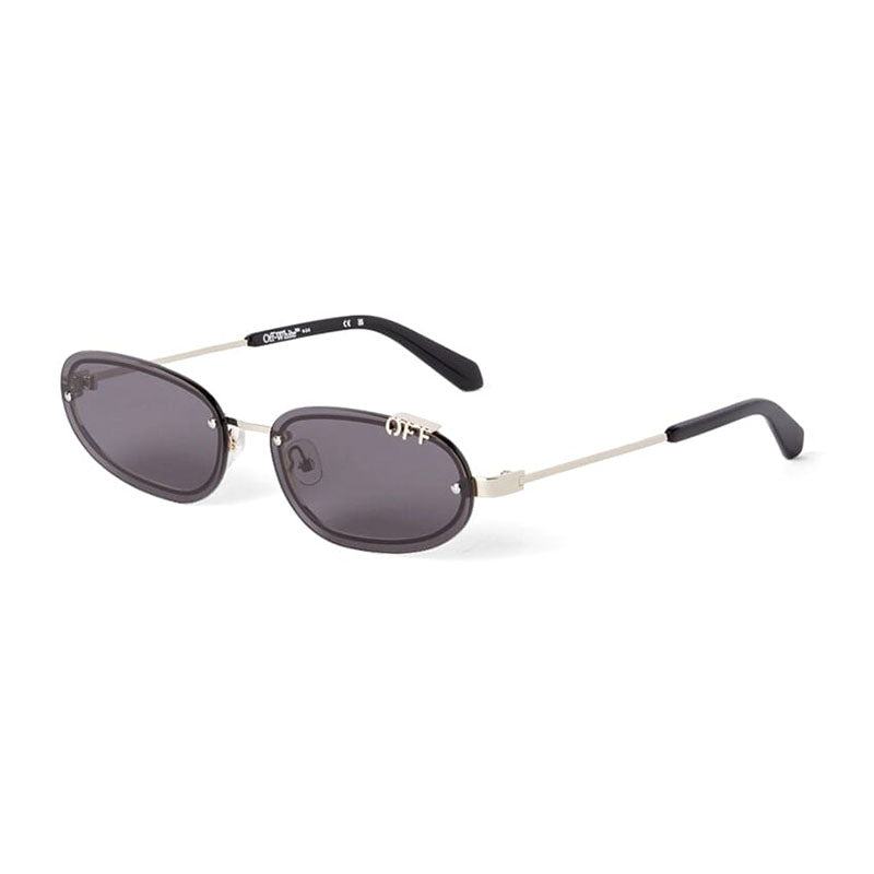 Off-White Sunglasses Oval Rimless, Gold Frame and Dark Grey Lens OERI13MMIAMI7607