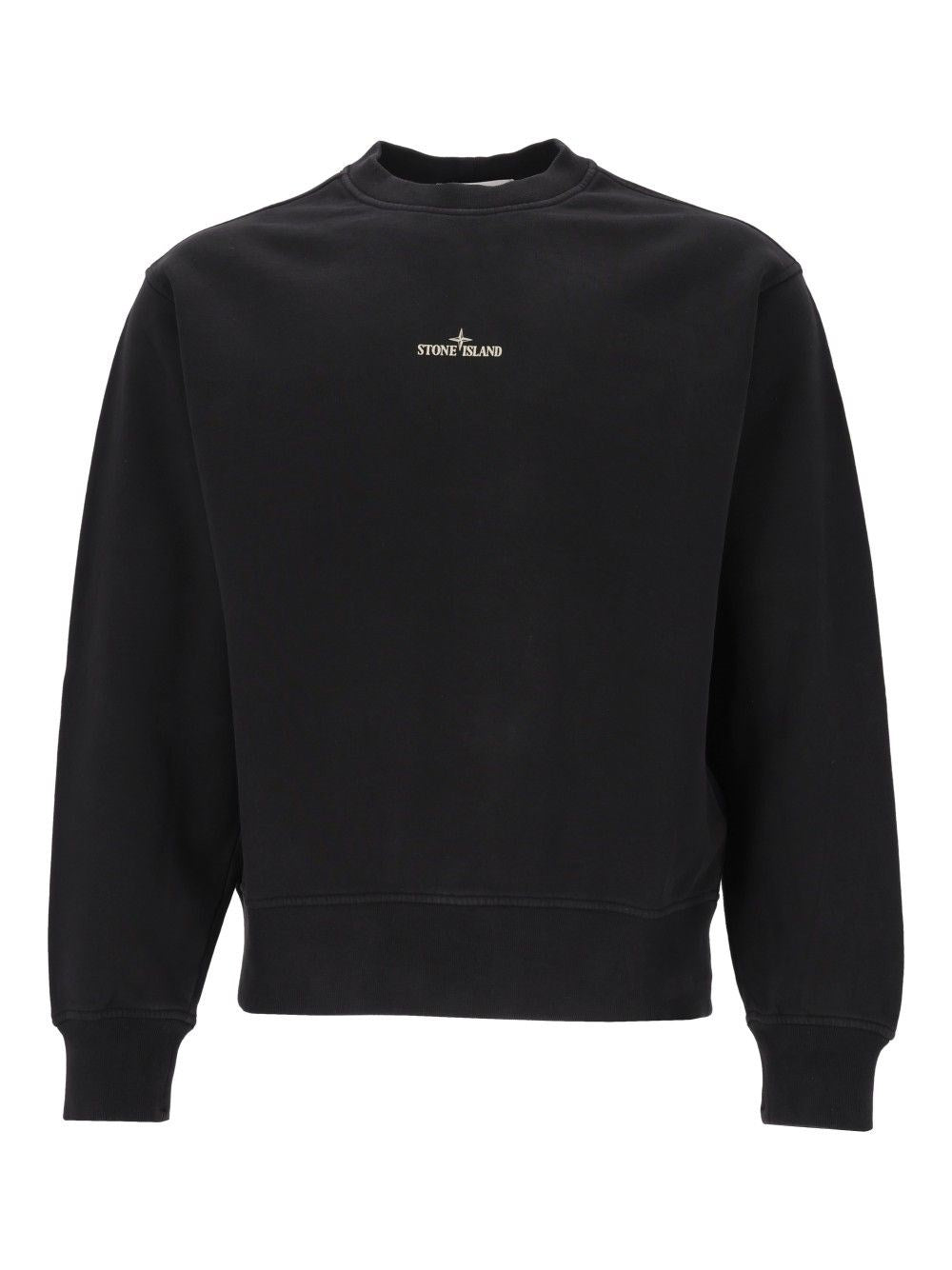 Stone Island Men Organic Cotton Fleece Crewneck Sweatshirt