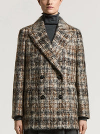 Peserico Women Double-Breasted Coat In Mohair Wool Blend