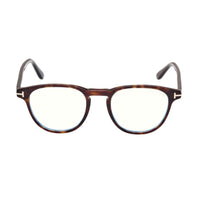 Tom Ford Eyeglasses Square Full Rim, Dark Havana Frame and Clear Blue Light Block Lens FT5899-B052
