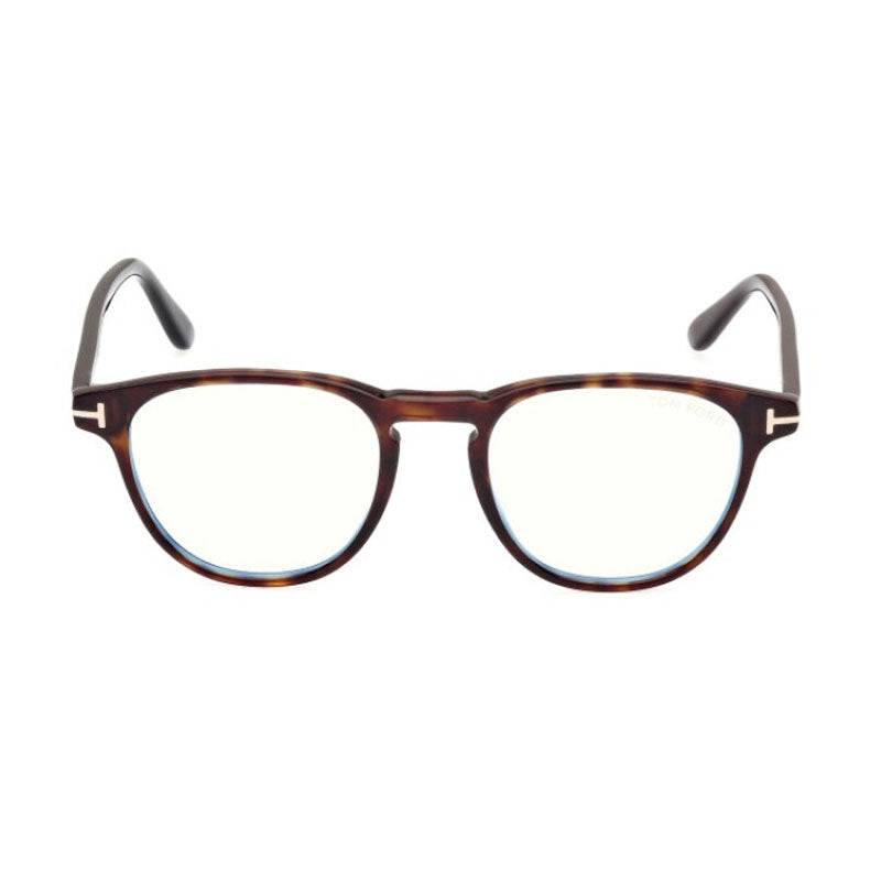 Tom Ford Eyeglasses Square Full Rim, Dark Havana Frame and Clear Blue Light Block Lens FT5899-B052