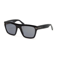 Tom Ford Tom Ford Sunglasses Square Full Rim, Shiny Black Frame and Smoke Polarized Lens FT1077-N01D