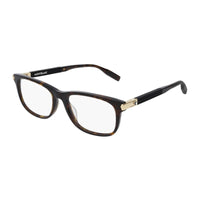 Montblanc Eyeglasses Square Full Rim, Shiny Black Frame and Clear Demo Lens Lens MB0036O005