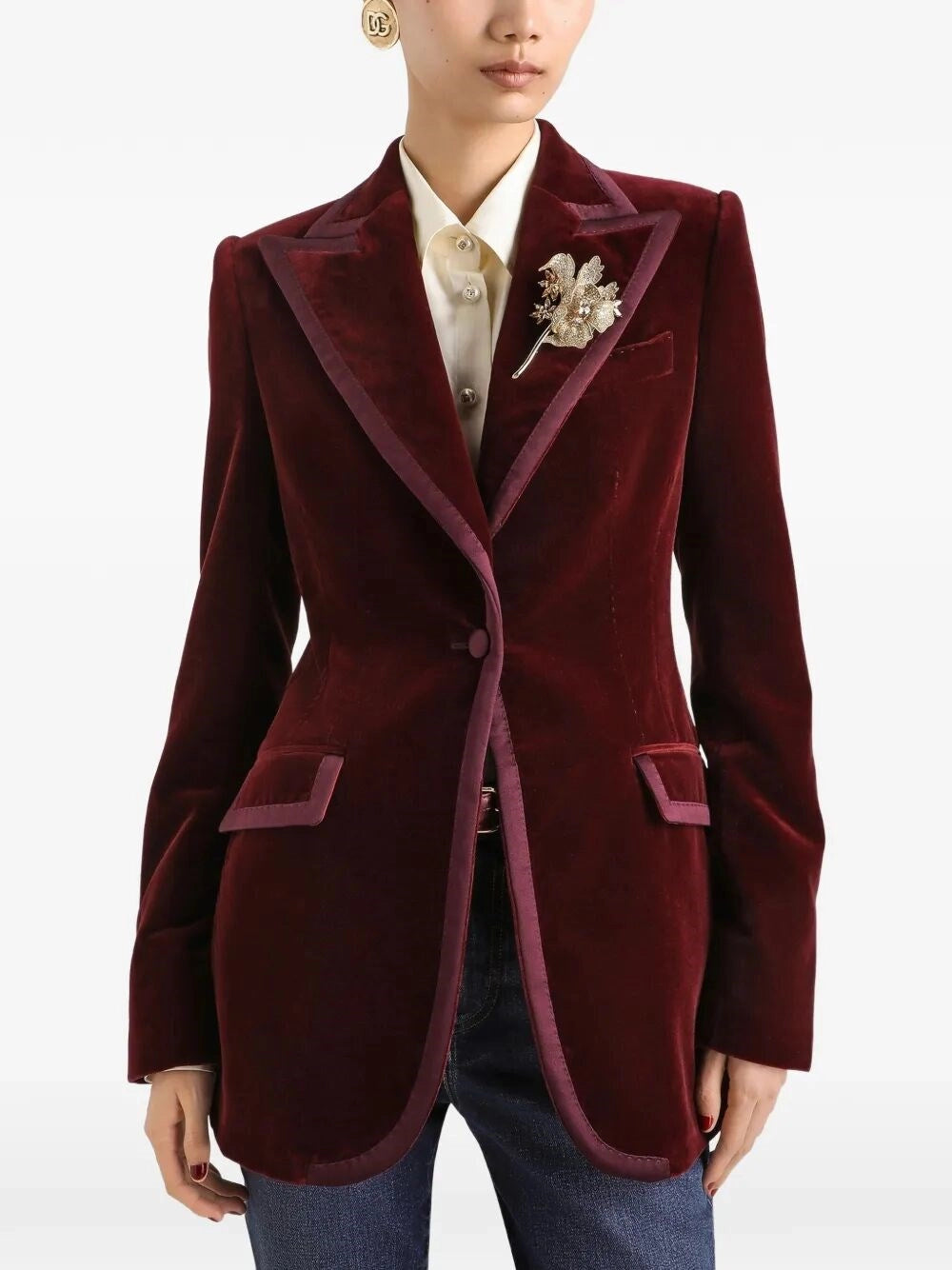 Dolce & Gabbana Women Turlington Single-Breasted Jacket In Velvet