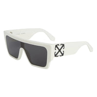 Off-White Sunglasses Shield Full Rim, White Frame and Dark Grey Lens OERI14FMARION0107