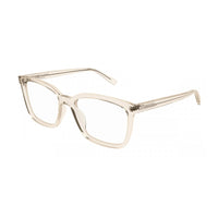 Saint Laurent Saint Laurent Eyeglasses Square Full Rim, Transparent Beige Frame and Clear Demo Lenses Lens SL672004