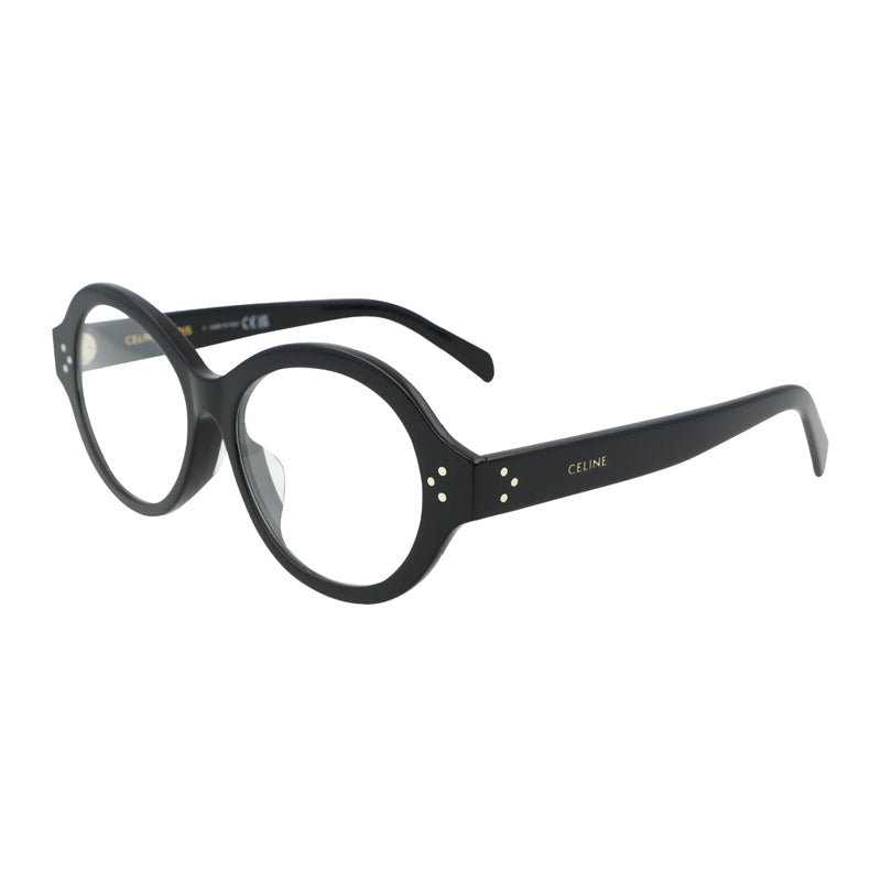 Celine Celine Eyeglasses Oval Full Rim, Shiny Black Frame and Clear Demo Lenses Lens CL50157F001