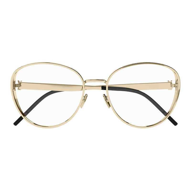 Saint Laurent Saint Laurent Eyeglasses Round Full Rim, Black Frame and Clear Demo Lenses Lens SLM93003