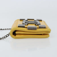 Chanel Boy Brick Flap Bag Lambskin And Plexiglass Yellow Leather Clutche & Pouche Bag (Authentic Pre-Loved)