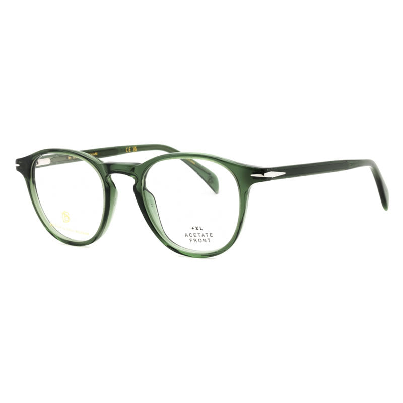 David Beckham Eyeglasses Round Full Rim, Transparent Green Frame and Clear Demo Lenses Lens DB101801ED00