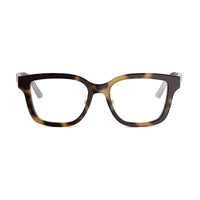 Dior Dior Eyeglasses Square Full Rim, Shiny Havana Frame and Clear Demo Lenses Lens DIORGLOWOS1F2400