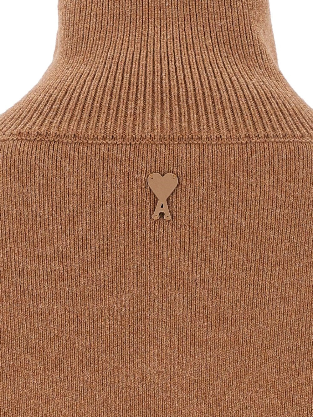 Ami Ami Women Wool Sweater With Buttoned Collar