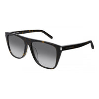 Saint Laurent Sunglasses Square Full Rim, Havana Frame and Grey Gradient Lens SL1/F003