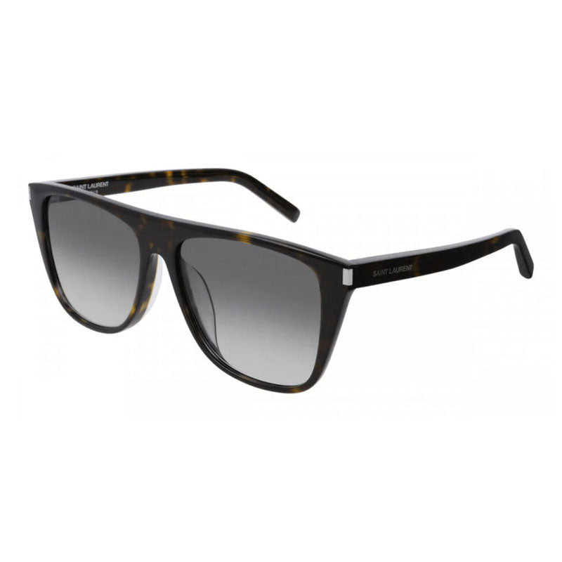Saint Laurent Sunglasses Square Full Rim, Havana Frame and Grey Gradient Lens SL1/F003