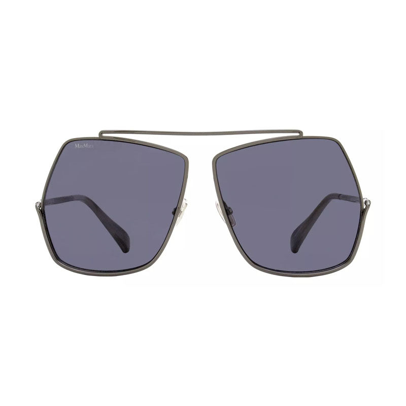 Max Mara Max Mara Sunglasses Geometric Full Rim, Shiny Gunmetal Frame and Smoke Lens MM000632N