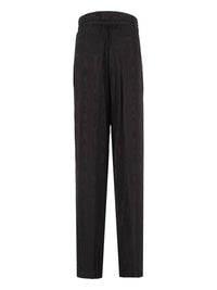 Dries Van Noten Women High-Waisted Trousers Moiré Motif