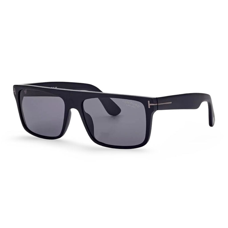 Tom Ford Tom Ford Sunglasses Square Full Rim, Matte Black Frame and Smoke Polarized Lens FT0999-N02D