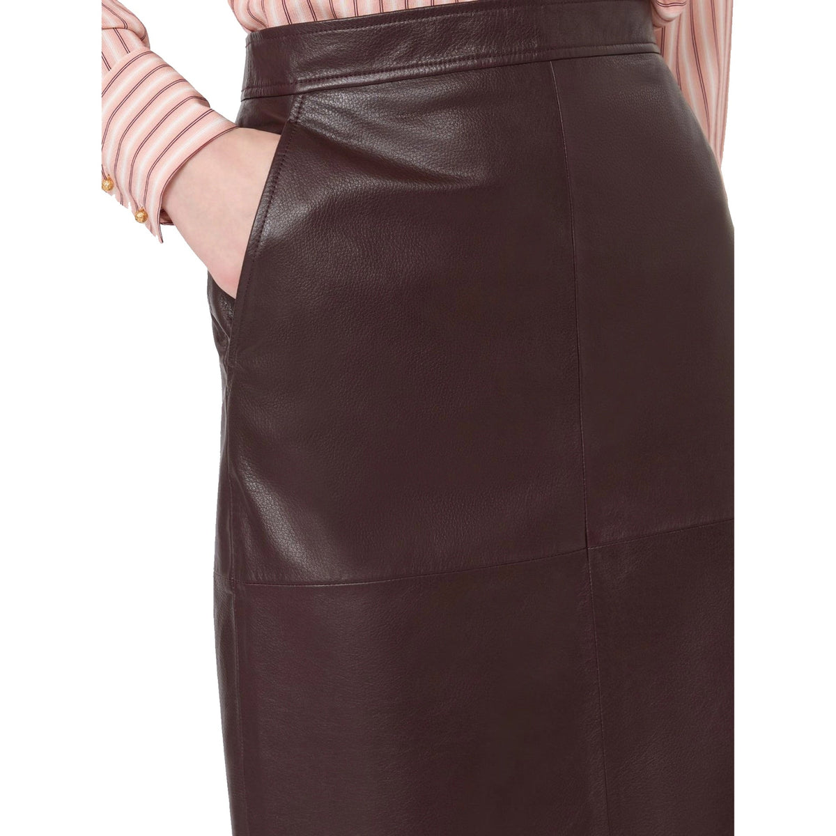 Max Mara Studio Max Mara Studio Timore Leather Pencil Skirt Women