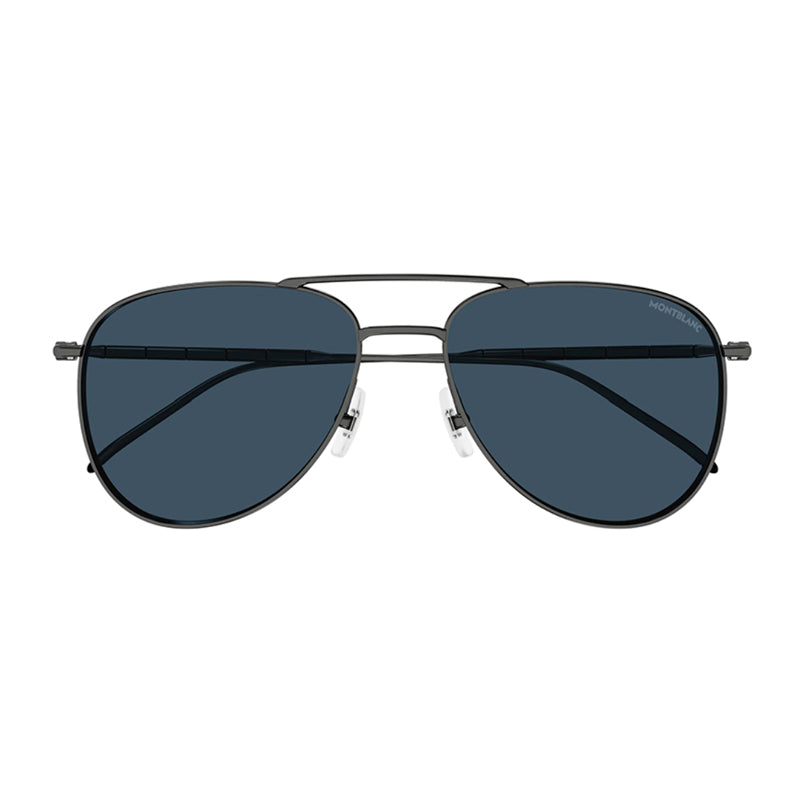 Montblanc Sunglasses Aviator Full Rim, Grey Frame and Blue Lens MB0311S003