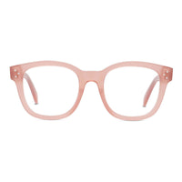 Celine Eyeglasses Square Full Rim, Shiny Pink Frame and Clear Demo Lenses Lens CL50098I074