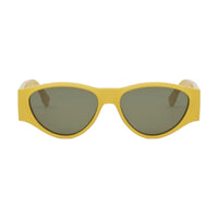 Fendi Fendi Sunglasses Oval Full Rim, Shiny Yellow Frame and Green Lens FE40158I39N