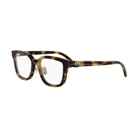 Dior Dior Eyeglasses Square Full Rim, Shiny Havana Frame and Clear Demo Lenses Lens DIORGLOWOS1F2400