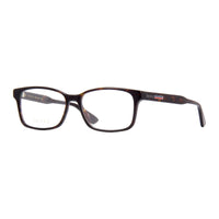 Gucci Eyeglasses Rectangle Full Rim, Dark Havana Frame and Clear Demo Lenses Lens GG0826O005